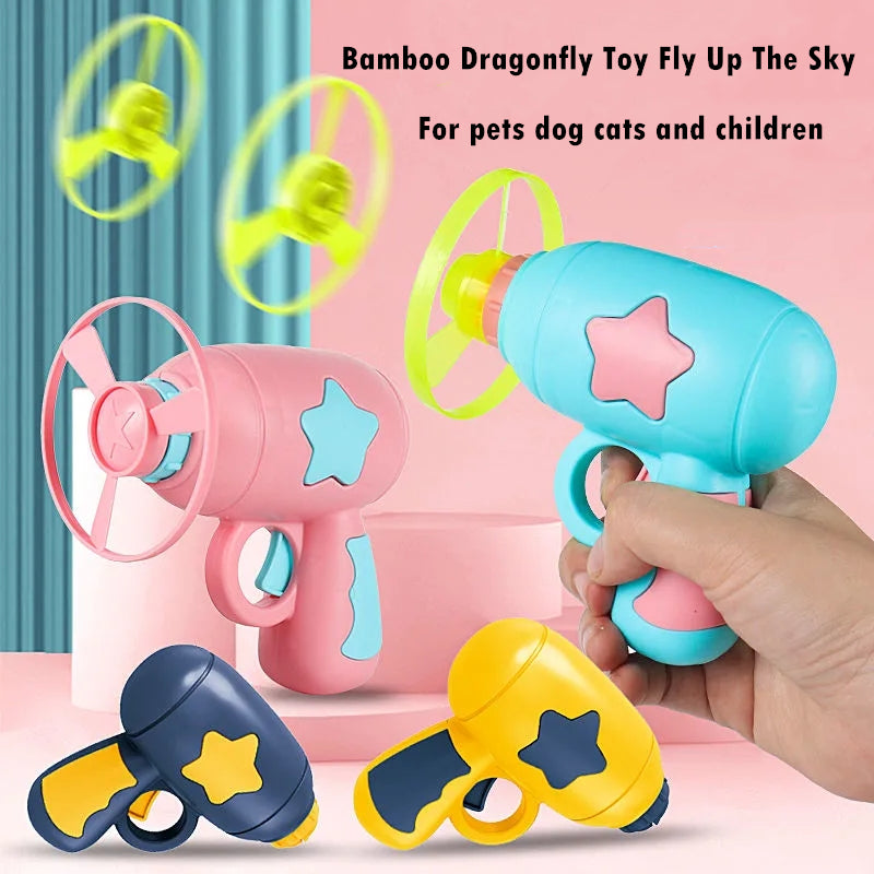 Pet Toy Dog Cat LED Light Toy Luminous Children's Party Toy Bamboo Dragonfly Toy Training Toy Pet Throw Launcher